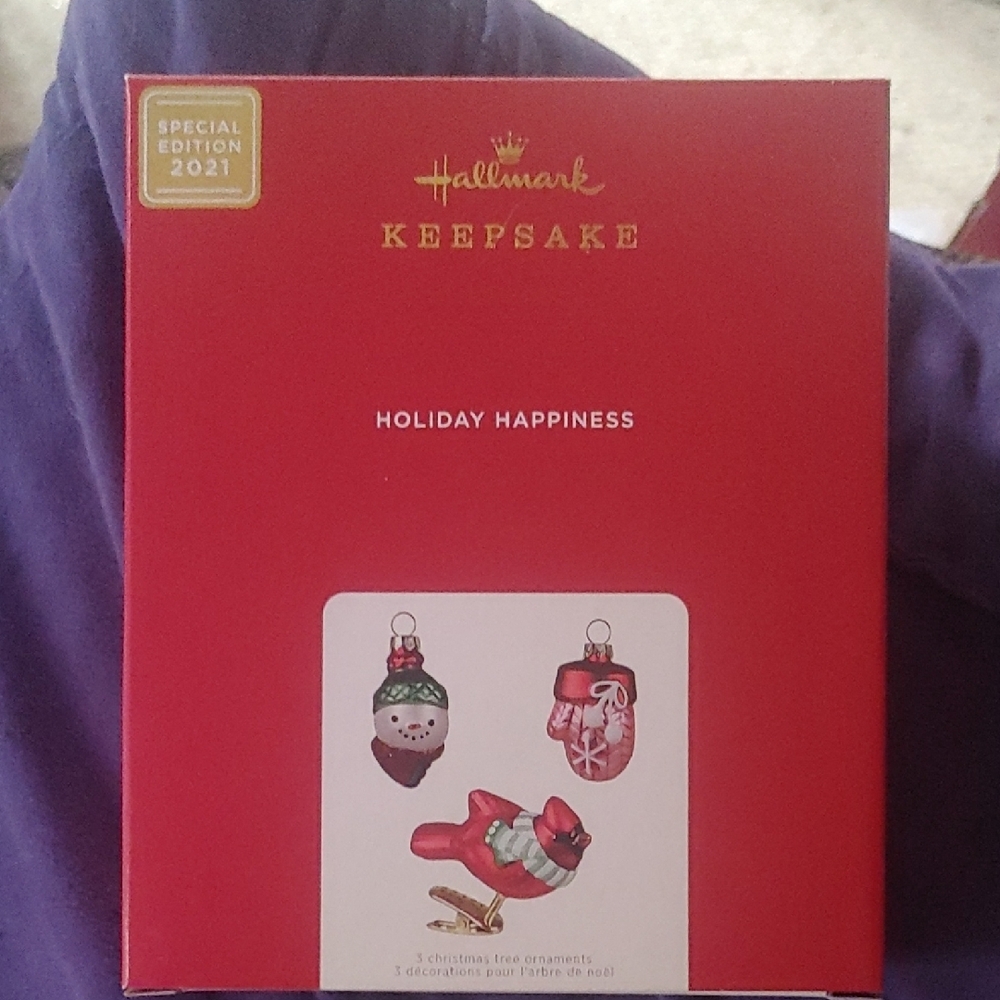 Hallmark Keepsake Holiday Happiness Ornaments - Red and White